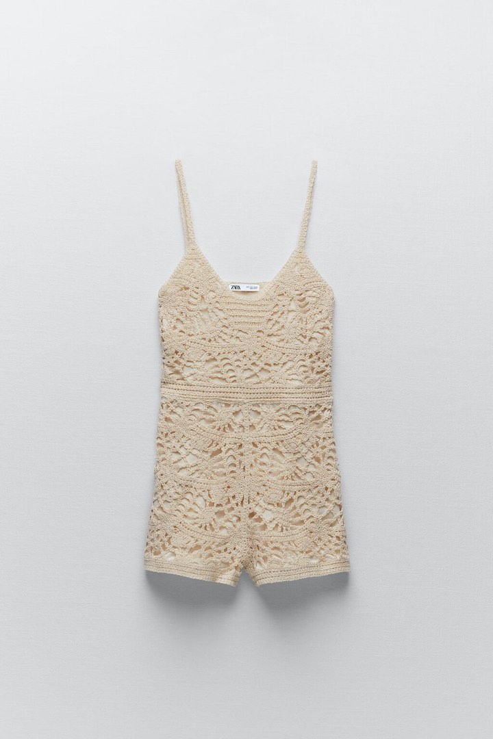 Zara sale crochet jumpsuit