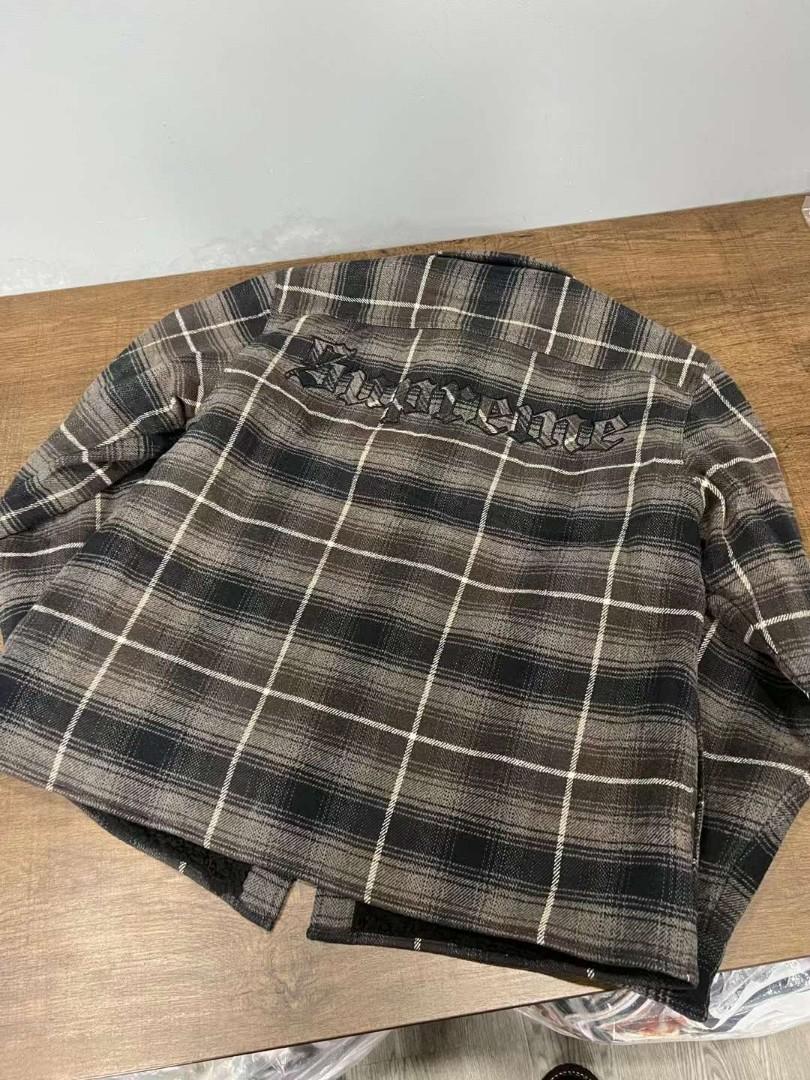Supreme FAUX SHEARLING LINED FLANNEL 22FW 羊羔绒内里衬衫外套, 男裝