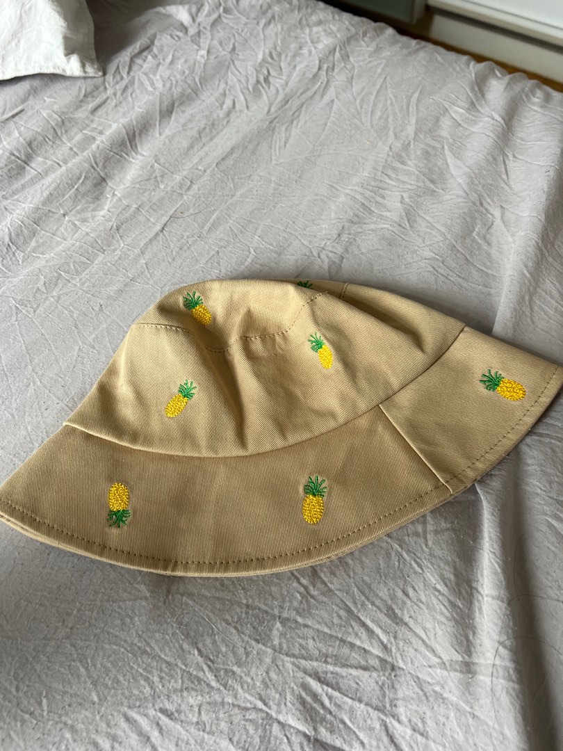 Tan Pineapple Bucket Hat, Men's Fashion, Watches & Accessories, Caps