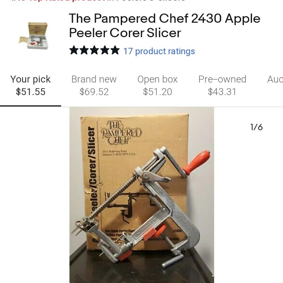  Pampered Chef Apple Peeler, Corer, Slicer (#2430) AND