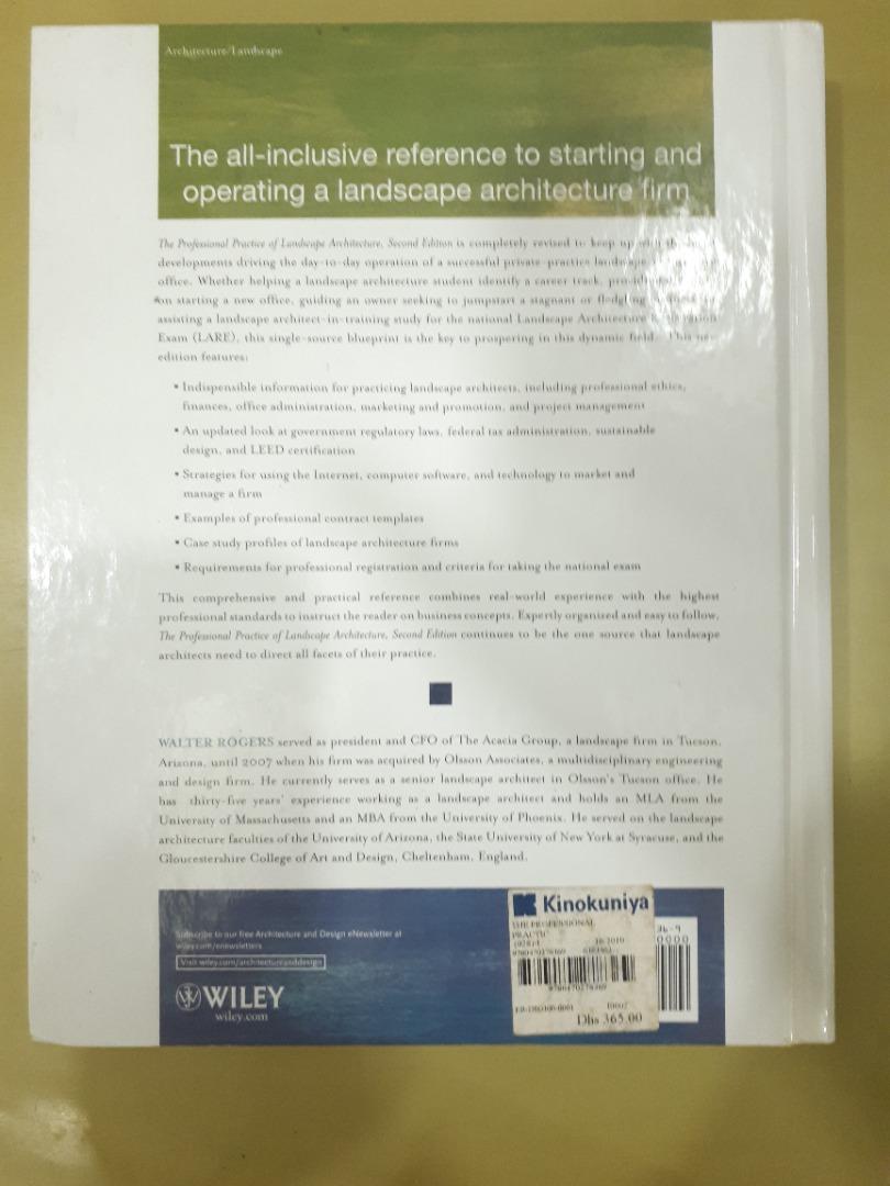 The Professional Practice of Landscape Architecture: A Complete Guide to Starting and Running ...