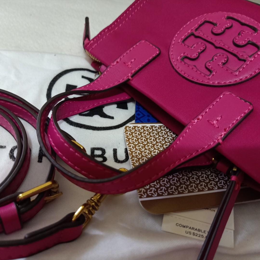 Tory Burch Bright Hot Pink Ella Micro Mini Tote Bag Purse W/ Crossbody  Strap NWT