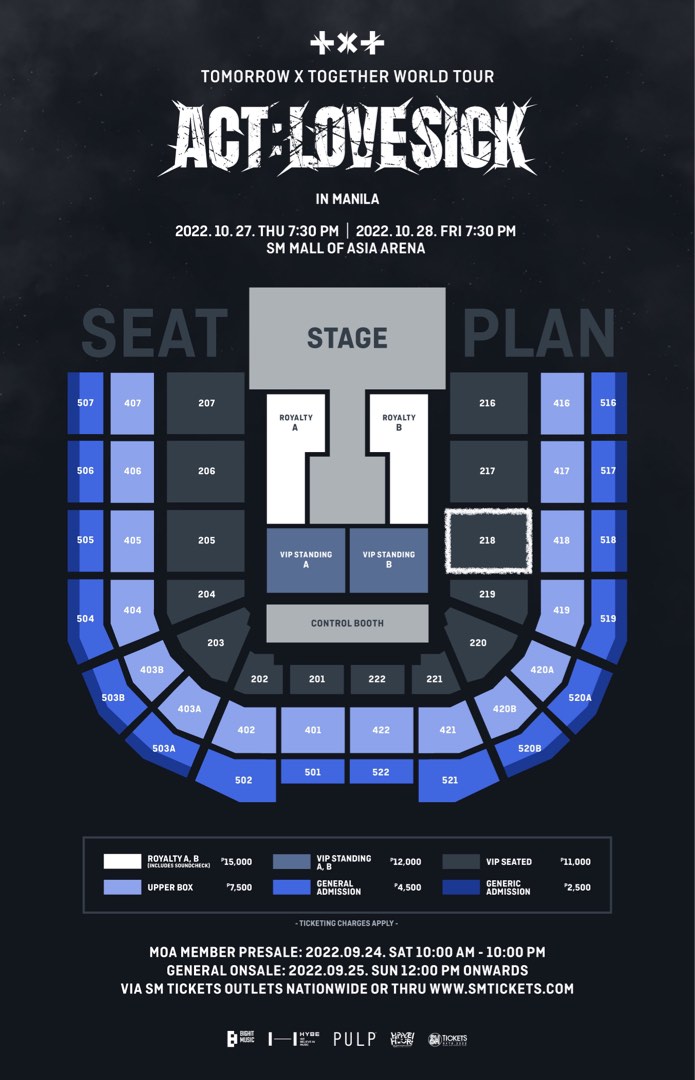 TXT ACT: LOVESICK in Manila VIP Seated Day 2 (₱260 off TODAY ONLY