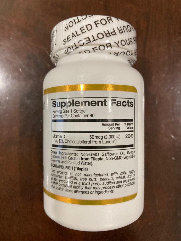 Vitamin D3, 50 mcg (2,000 IU), 90 Fish Gelatin Softgels, Health