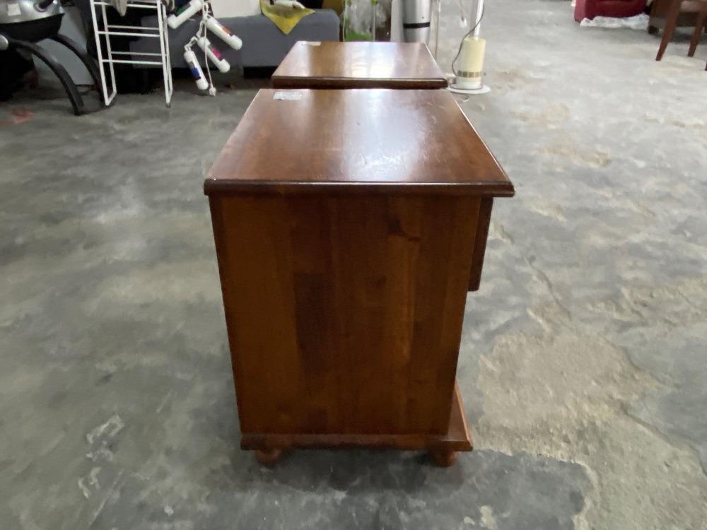 Wooden Bedside Table Brown Colour / Meja Sisi Katil Kayu Warna Coklat, Furniture & Home Living