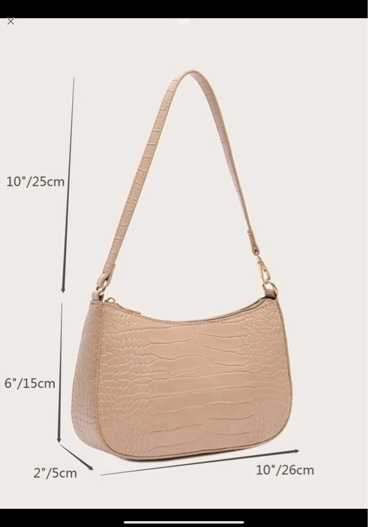 Shein croc embossed top baguette bag