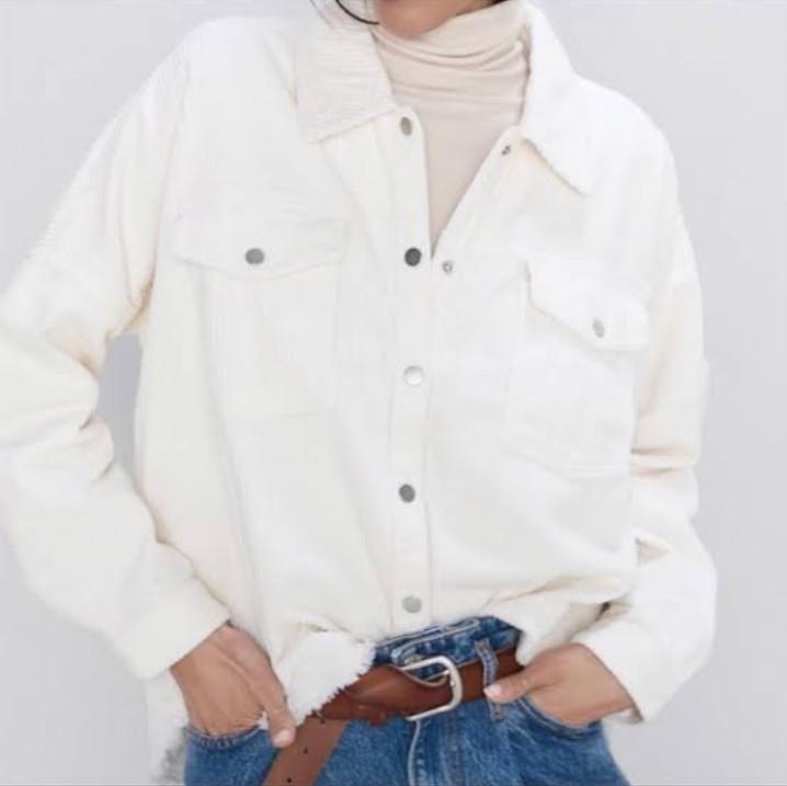 Zara corduroy jacket white clearance
