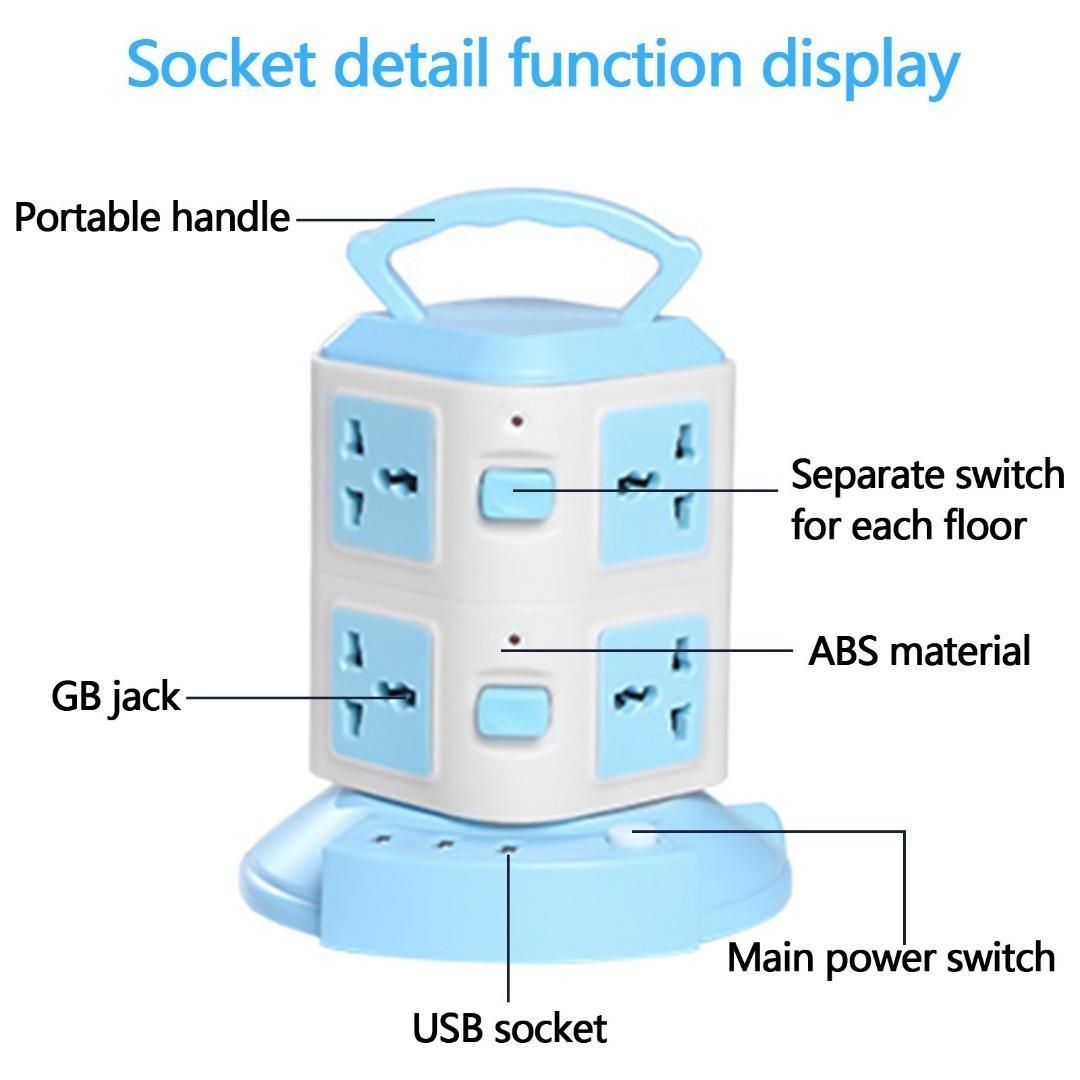 [2022] zhifulu Power Strip Surge ProtectorPower Strip Tower With 3 USB
