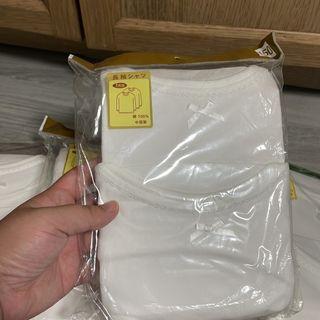 女童白色長袖底衫