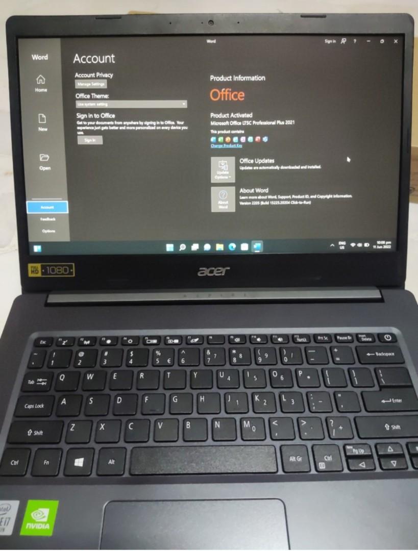 Acer Aspire 5 Gaming Laptop i710th gen processor upgraded to M.2 SSD