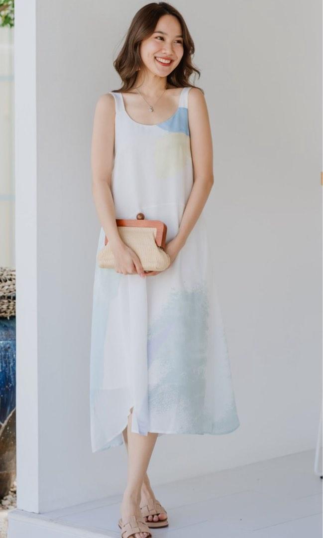 ACW paddlepop button strap midi dress, Women's Fashion, Dresses & Sets