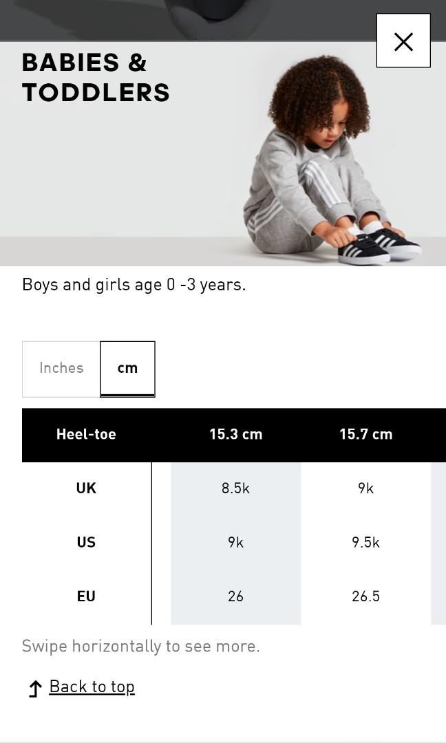 Adidas size shop 8k in cm