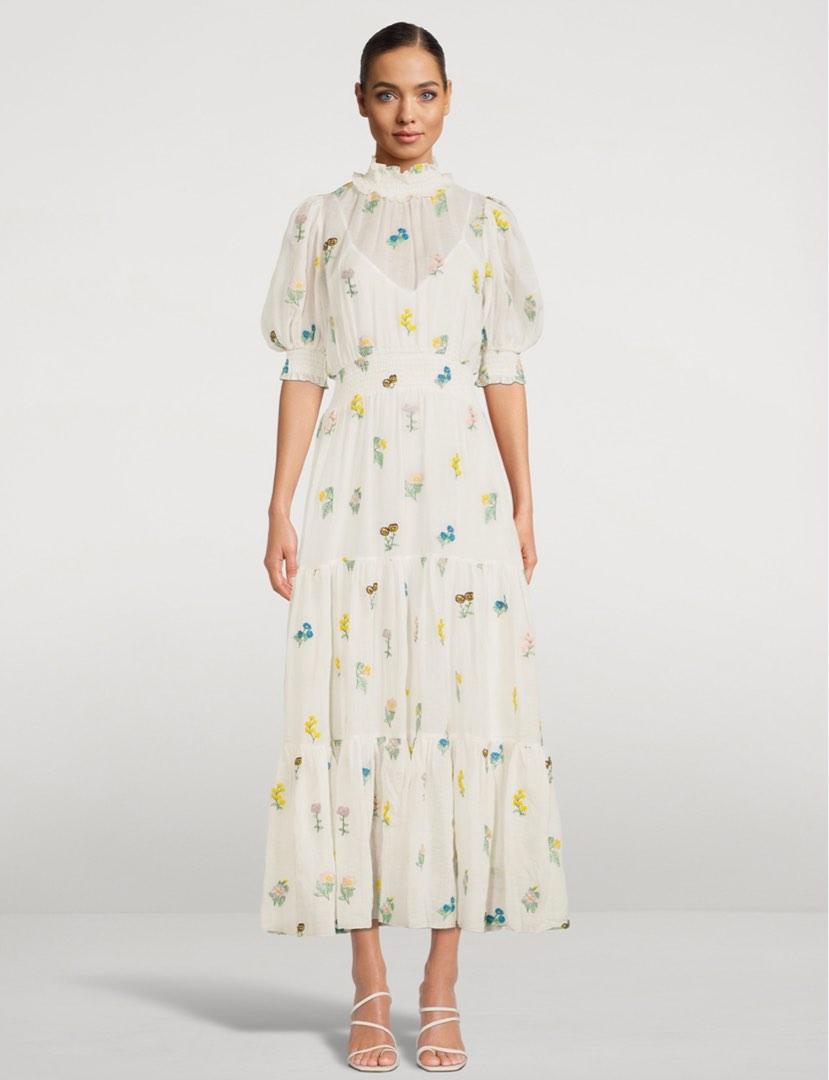 Alemais Yves Embroidered Midi dress, Women's Fashion, Dresses & Sets ...