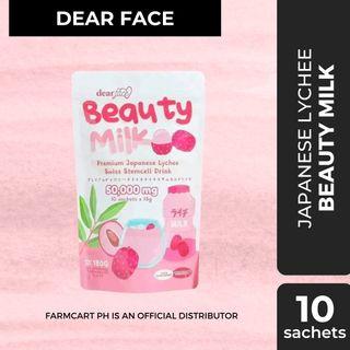 Authentic Dear Face - Beauty Milk Japanese Lychee 10 Sachets