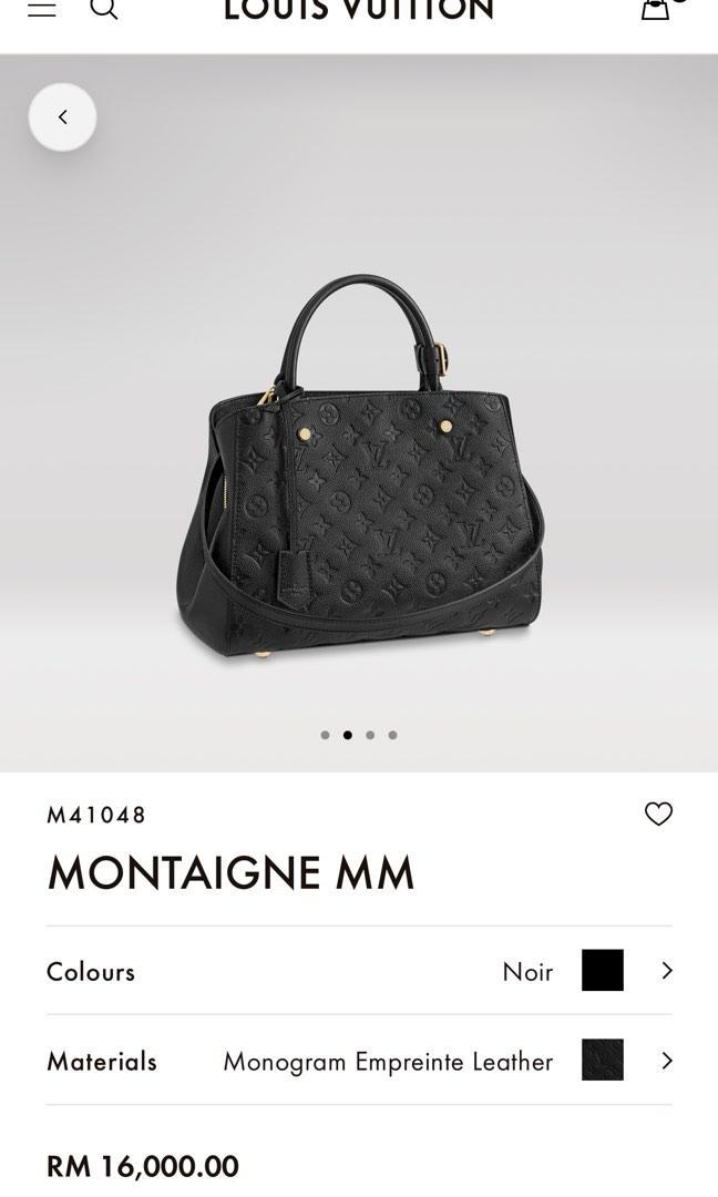 Auth Louis Vuitton Monogram Empreinte 2WAY Bag Montaigne MM M41048