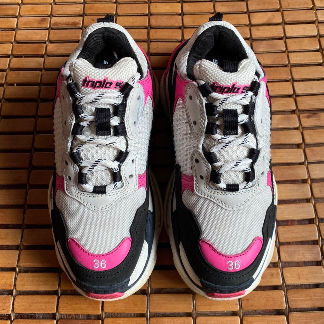 Balenciaga Triple s Pink Women s Fashion Footwear Sneakers on