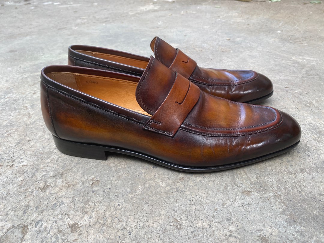 Berluti Lorenzo Full Grain leather Patina Penny Loafers UK6 US 7, Men's