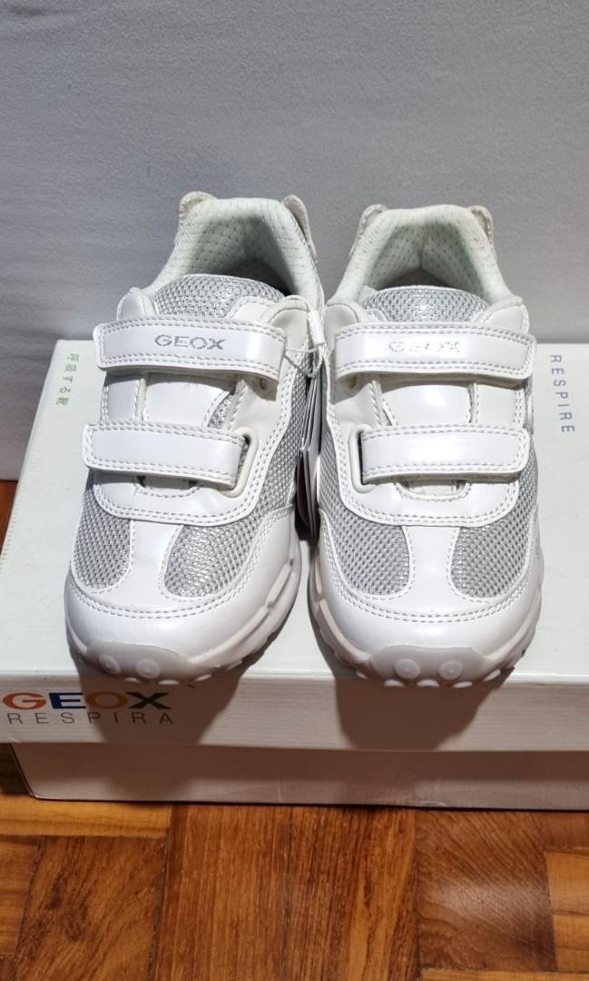 BN Geox Kids Girls Shoes White Silver US11