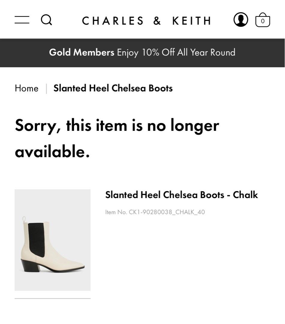 Chalk Slant Heel Ankle Boots - CHARLES & KEITH ES