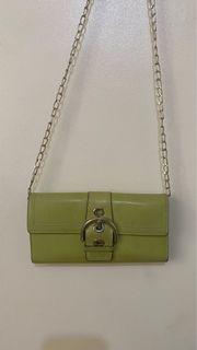 Coach Green Leather Wallet / sling