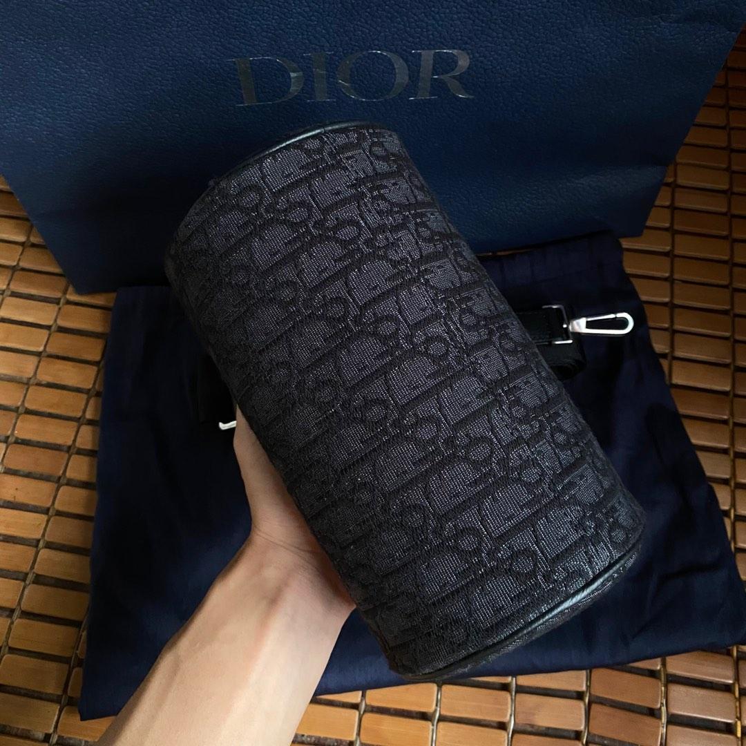 Roller dior oblique travel bag Dior Homme Black in Synthetic