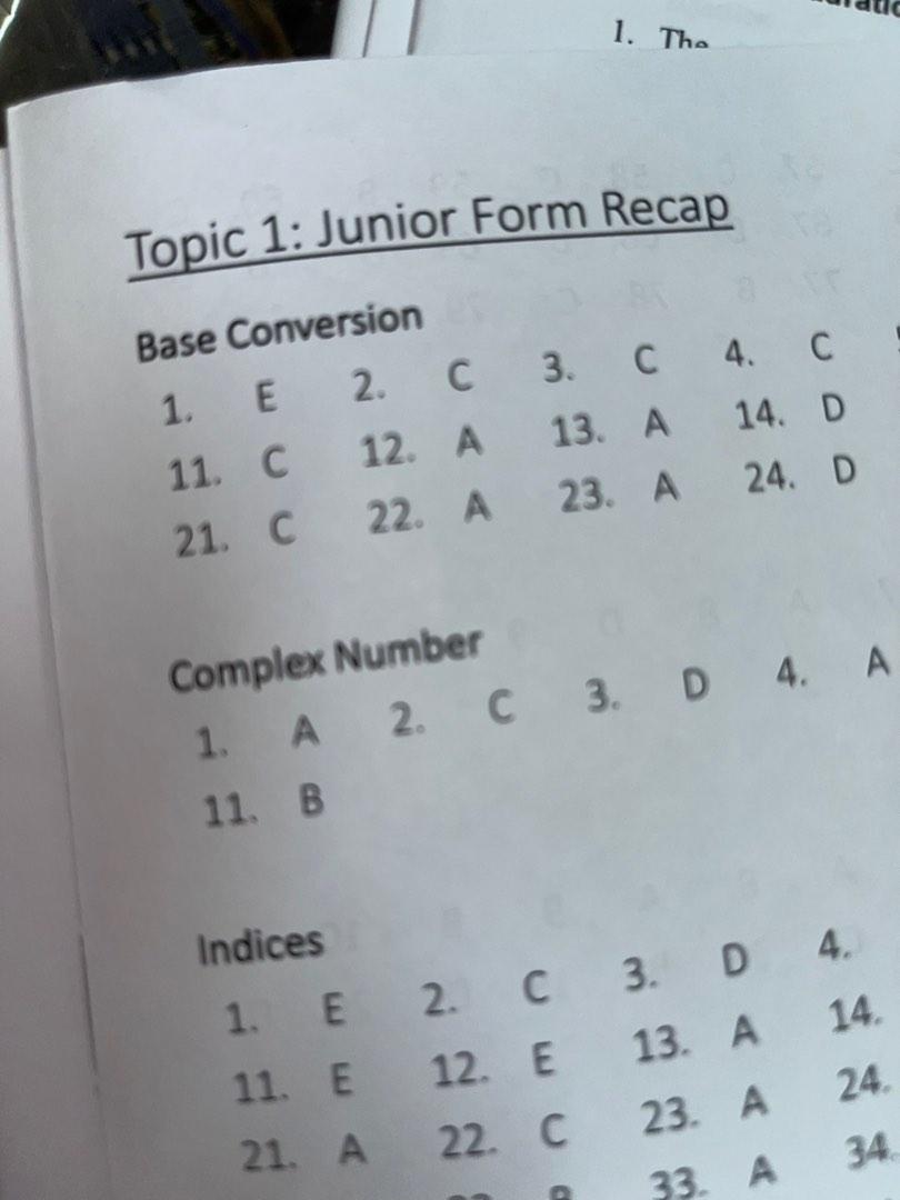 Dse maths by topic mc ce 1990 2008 carousell