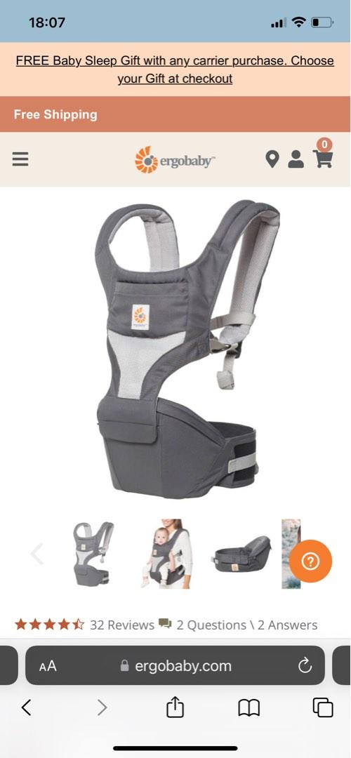 Ergo baby Hipseat carrier in mesh, Babies & Kids, Going Out, Carriers