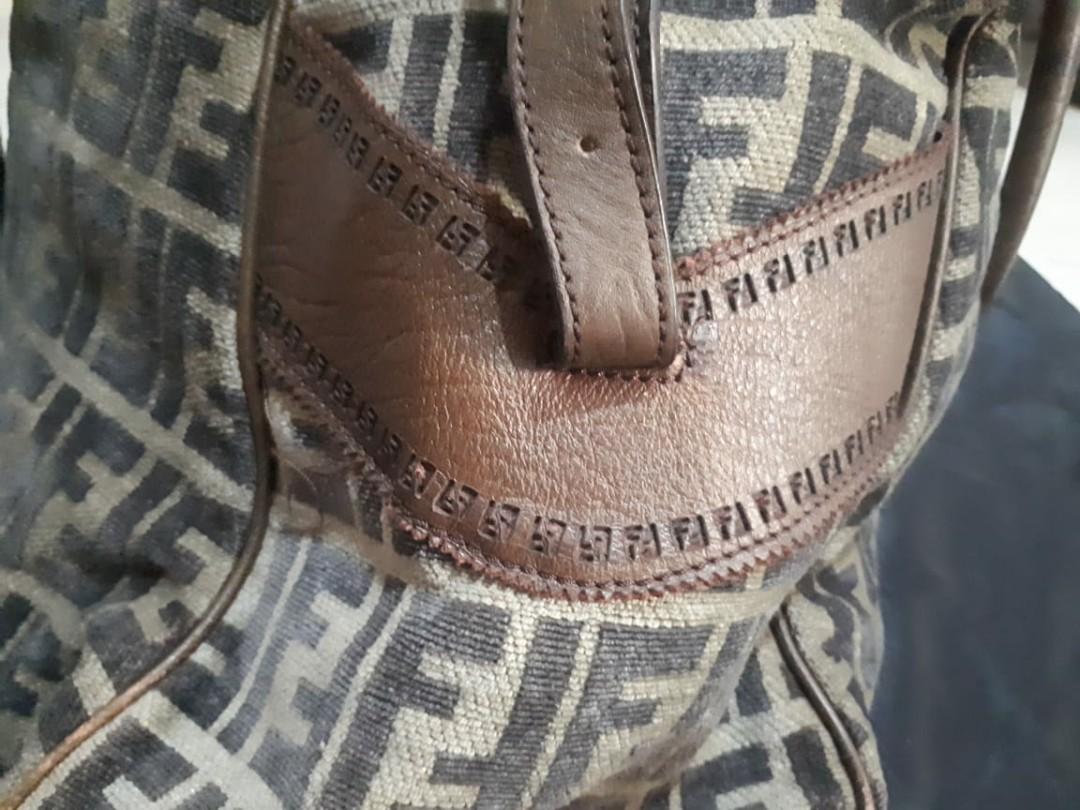 Fendi small spy sales bag zucca lamb calf