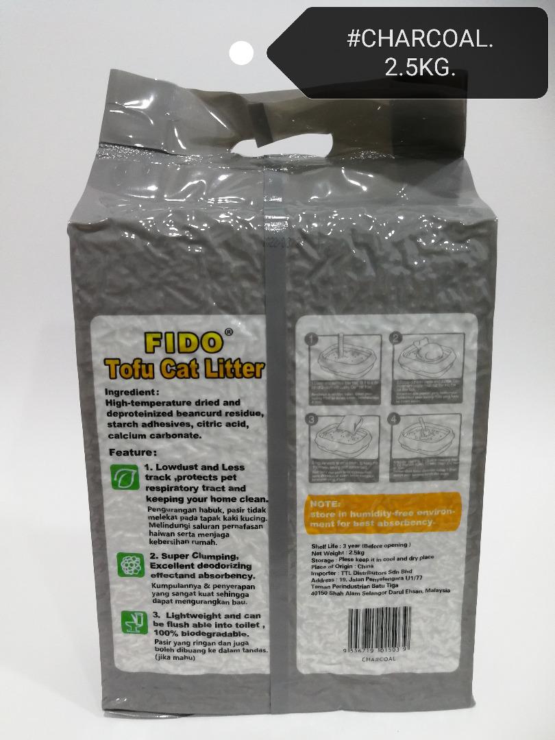 FIDO Natural Tofu Cat Litter Clumping Toilet Pasir Kucing Tandas 2.5kg, Pet Supplies, Homes