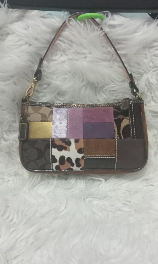Genuine Coach Legacy Holiday Patchwork 7071 Canvas Brown Multi