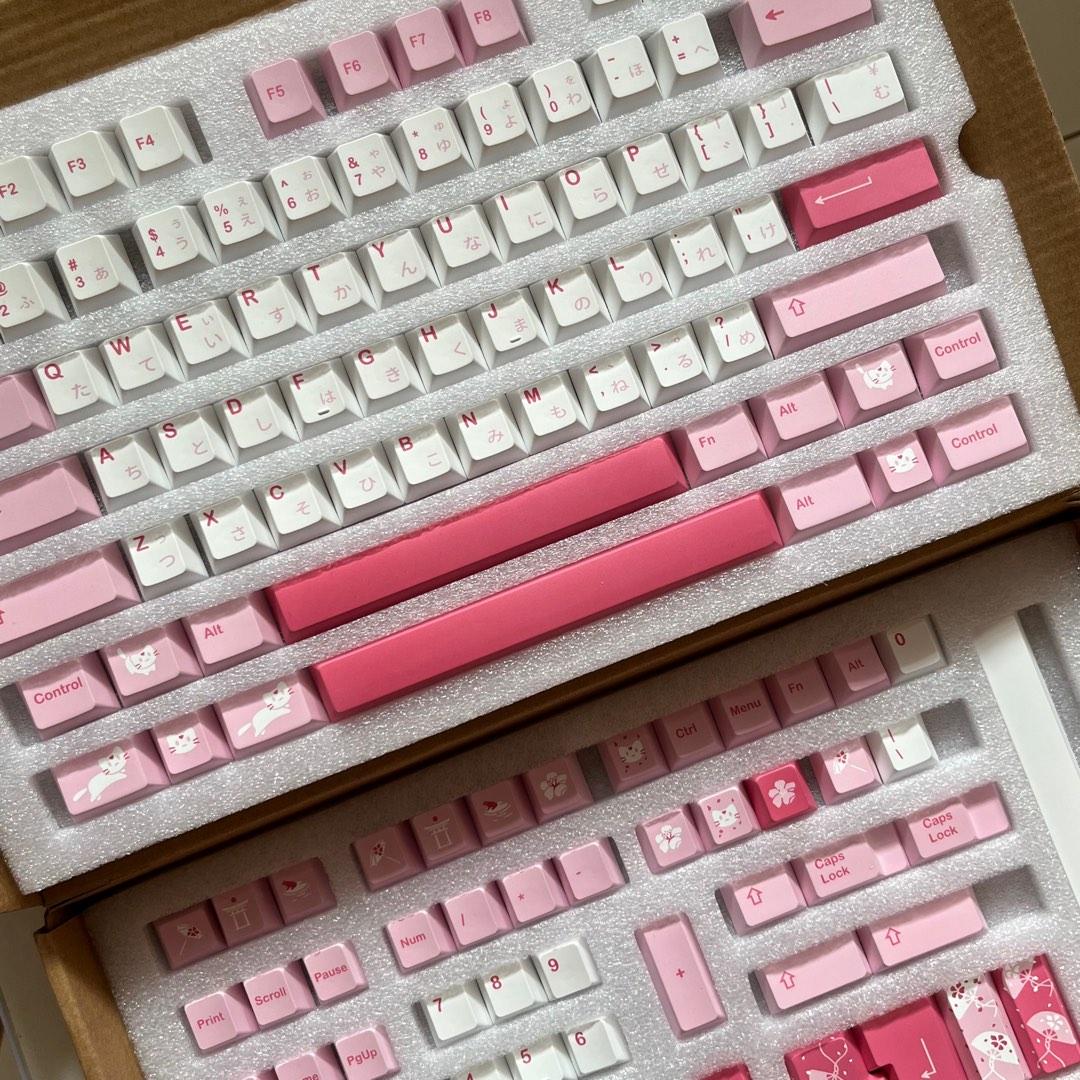 gmk hazakura clones pink keycaps, Computers & Tech, Parts