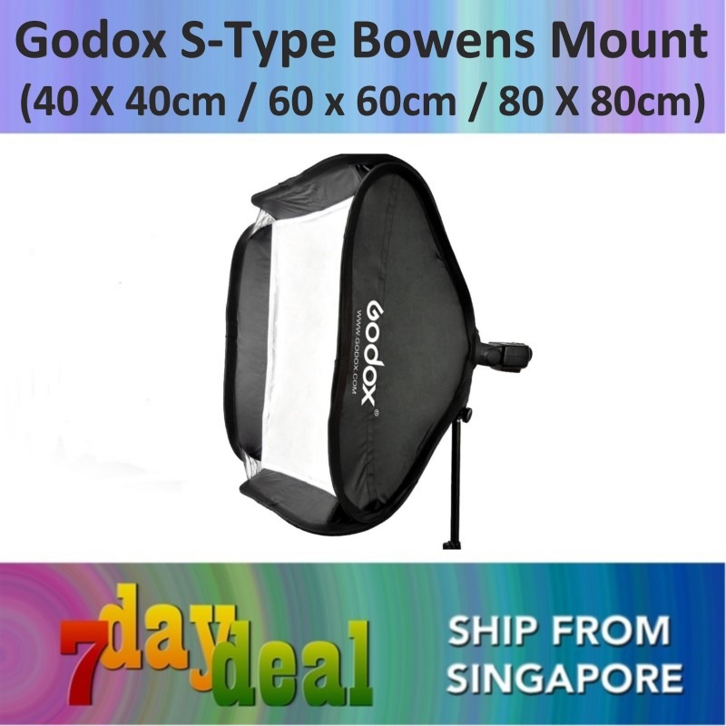 Godox 24x24/60cmx60cm Portable Collapsible Softbox Kit for Camera  Photography Studio Flash fit Bowens Elinchrom Mount