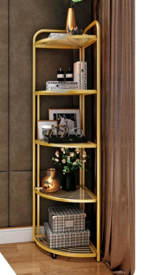 Goldwell Color Storage Racks Gold Color Corner Foldable Rack, Furniture & Home Living, Furniture ...