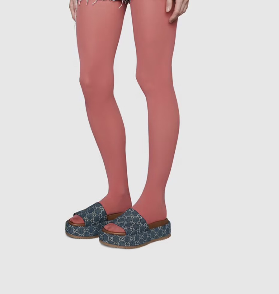 denim gucci platforms