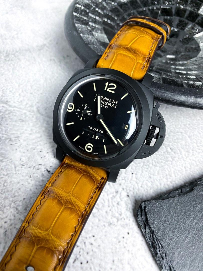 Handmade Vintage Mustard Yellow Alligator Leather Strap for Panerai Luminor Luxury Watches on Carousell