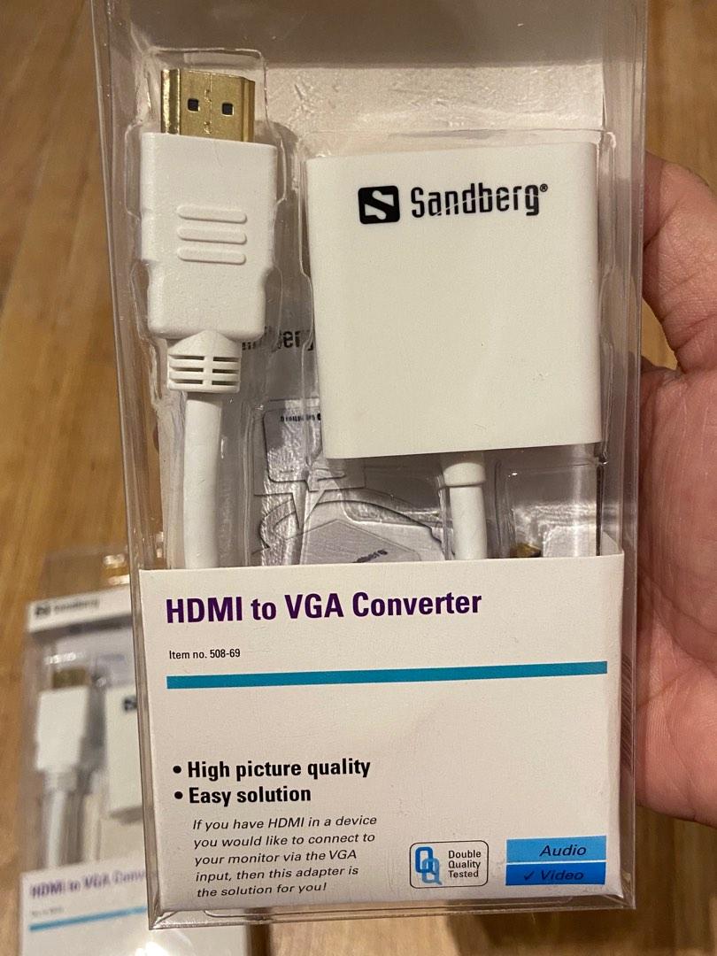 HDMI to VGA Converter Sandberg, Mobile Phones & Gadgets, Mobile & Gadget Accessories, Chargers & Cables on Carousell