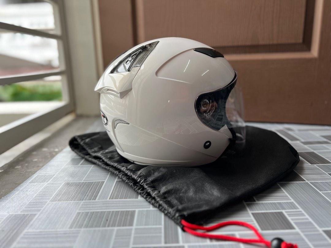 Helmet KYT HellCat XL Pearl White, Motorbikes on Carousell