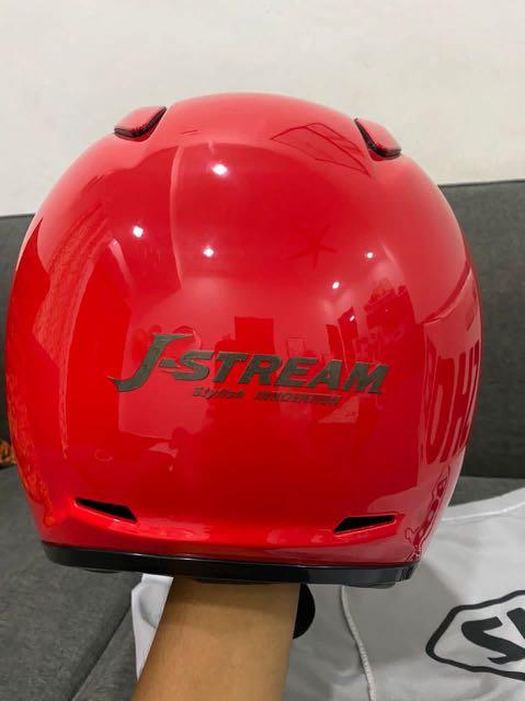 Helmet shoei jstream merah L. Arai shoei rxz y15zr lc, Auto 
