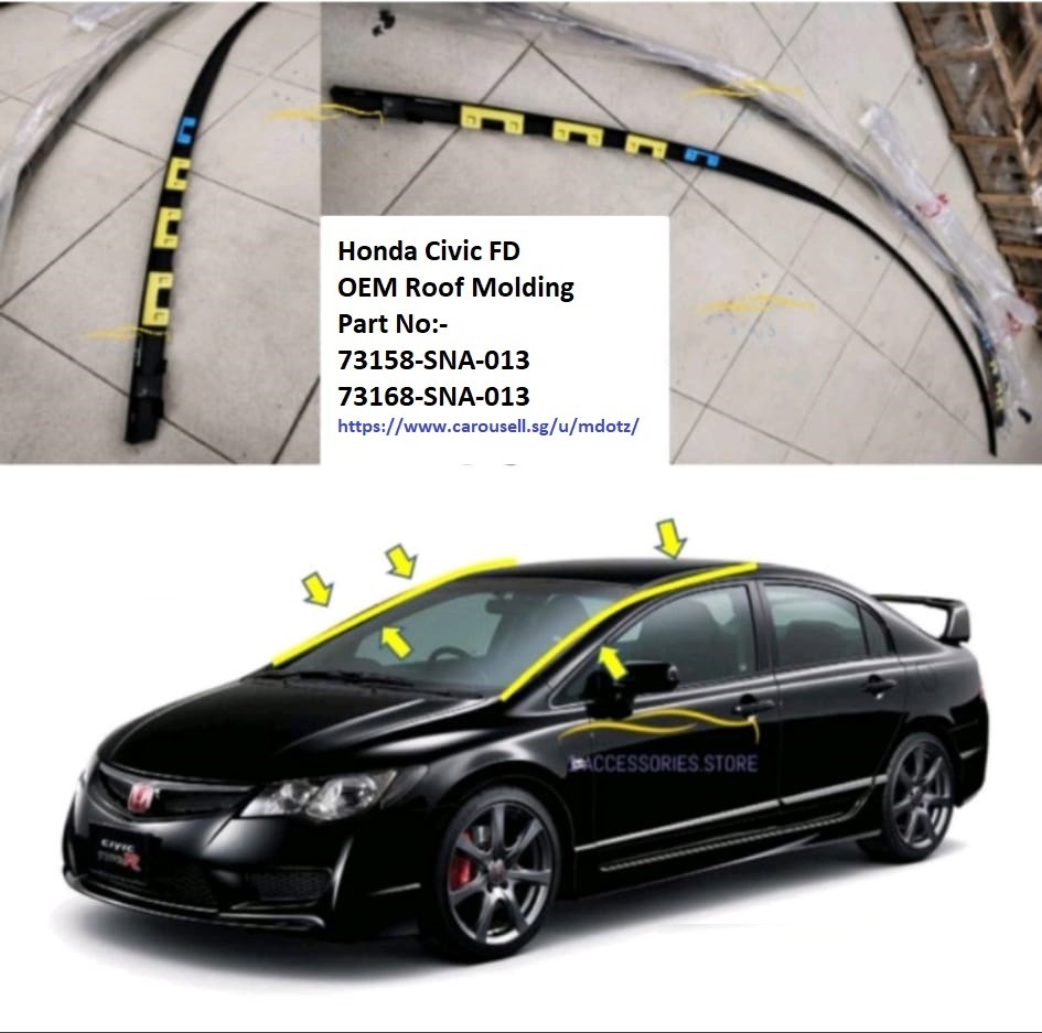 Honda Civic FD Roof Molding / Weather Strip, Car Accessories
