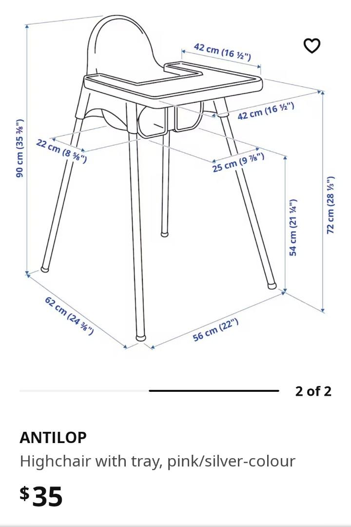 IKEA Antilop highchair with tray, Babies & Kids, Baby Nursery & Kids