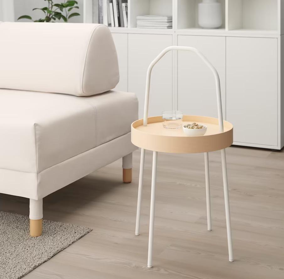 Ikea BURVIK Side table, white, 38 cm, Furniture & Home Living