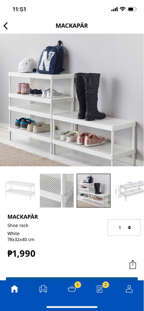 Ikea Mackapar Shoe Rack, Furniture & Home Living, Furniture, Shelves ...