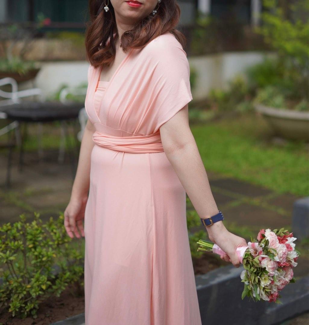 Peach top multiway dress