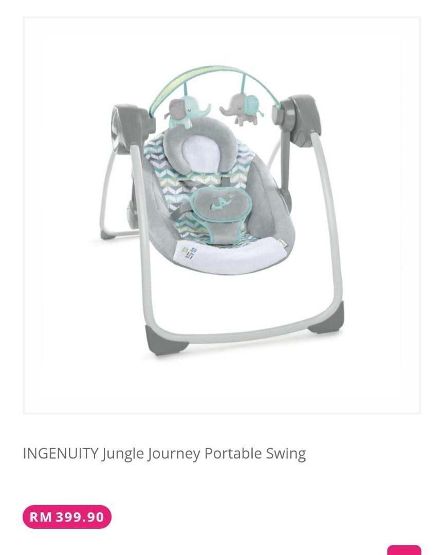 Ingenuity comfort 2 go portable swing jungle journey new in