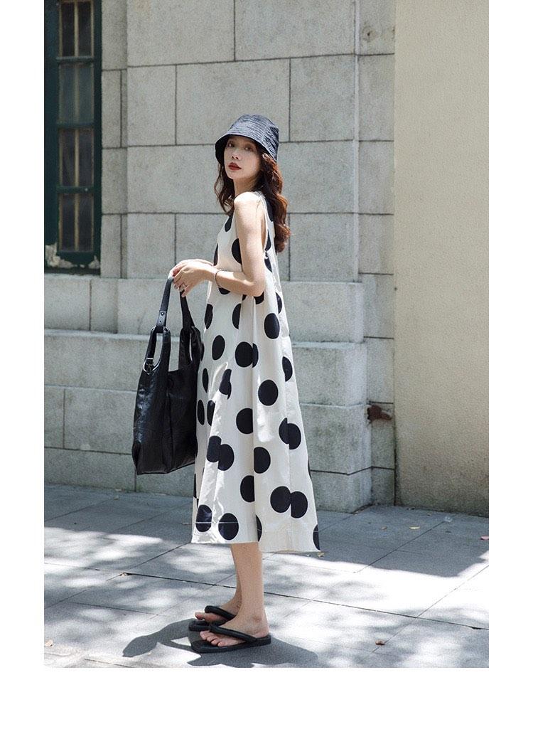 Keiko Polka Dots Sleeveless Dress Women s Fashion Dresses Sets