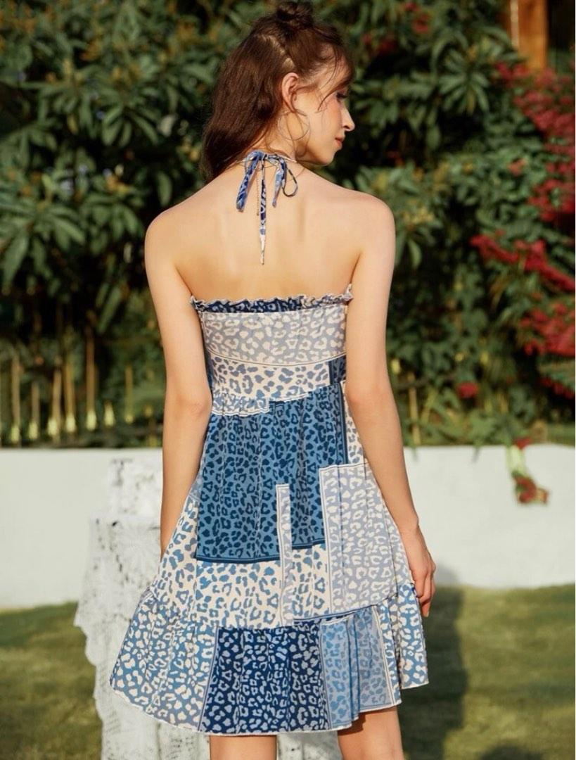 leopard print patchwork dress