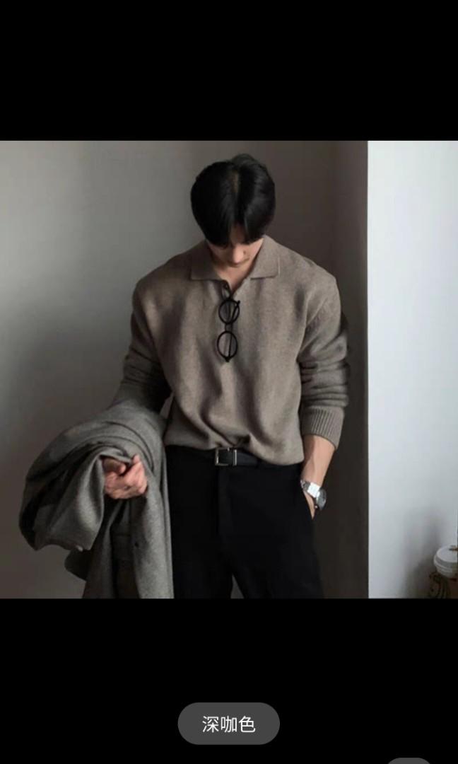 Korean long sleeve polo 2025