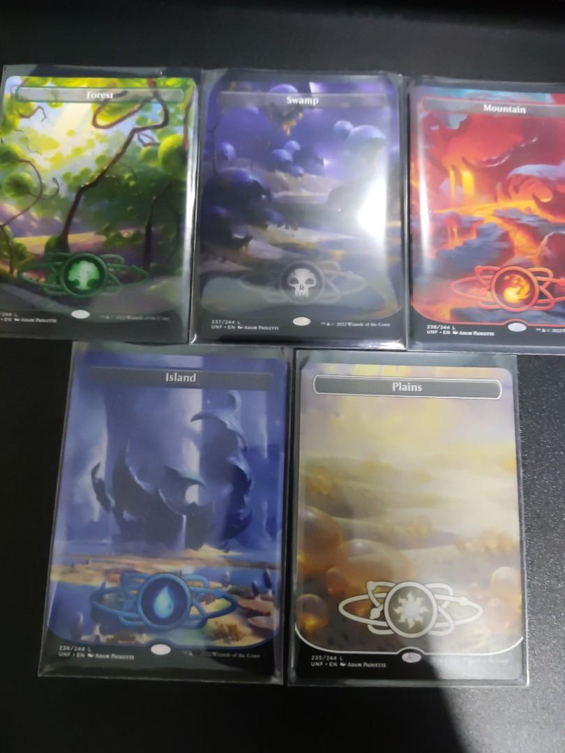 Mtg Magic the gathering unfinity basic land set, Hobbies & Toys, Toys