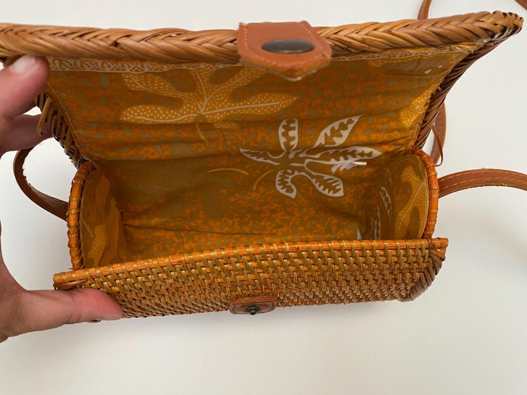 Native Rattan Bag Rectangle, Women's Fashion, Bags & Wallets, Cross ...