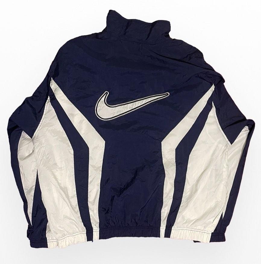 Navy blue and white nike jacket hot sale